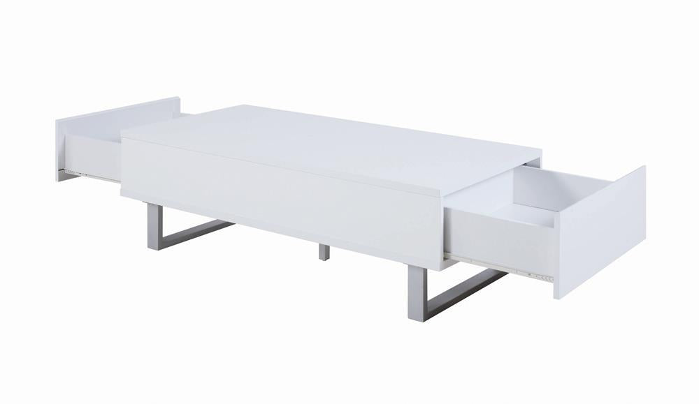 Atchison 2-Drawer Coffee Table High Glossy White