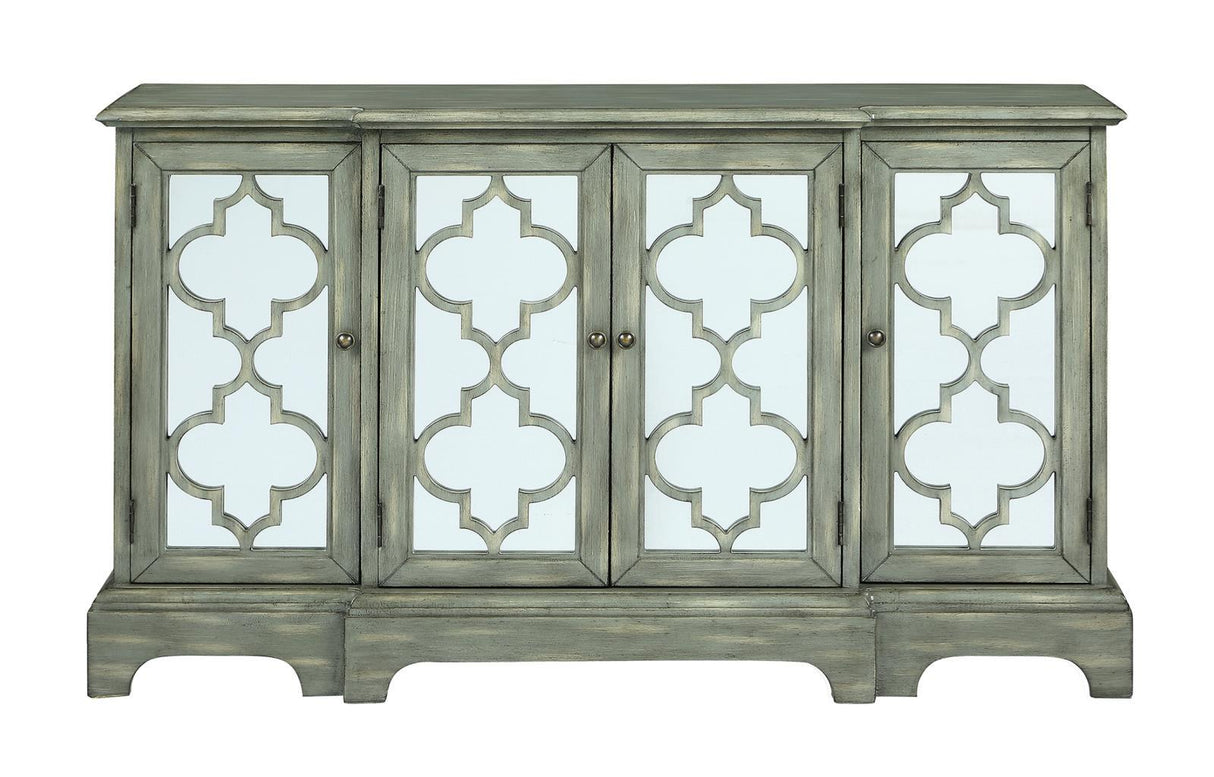 Erigeron 4-Door Accent Cabinet Grey