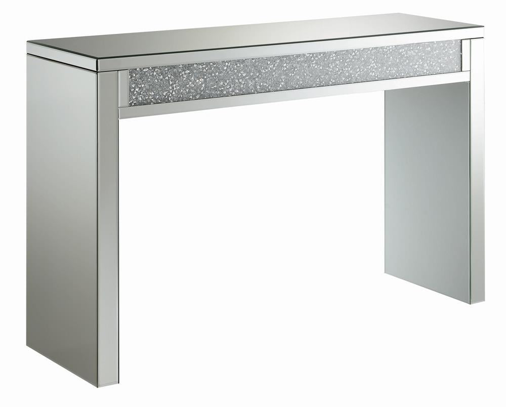 Gillian Rectangular Sofa Table Silver And Clear Mirror