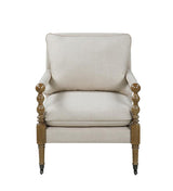 Dempsy Upholstered Accent Chair With Casters Beige