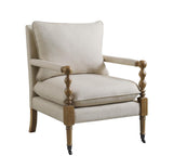 Dempsy Upholstered Accent Chair With Casters Beige