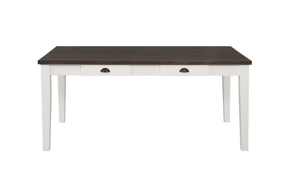 Kingman 4-Drawer Dining Table Espresso And White