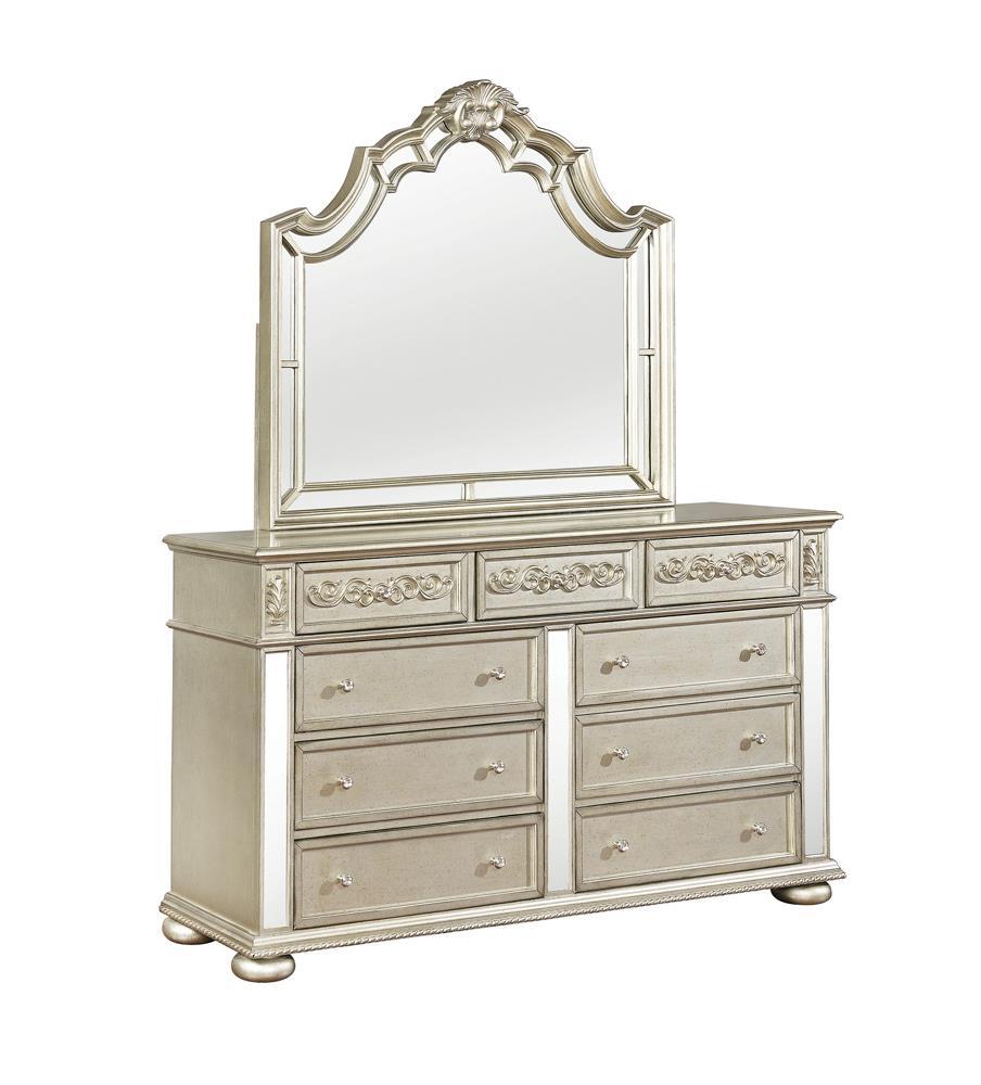 Heidi 9-Drawer Dresser Metallic Platinum