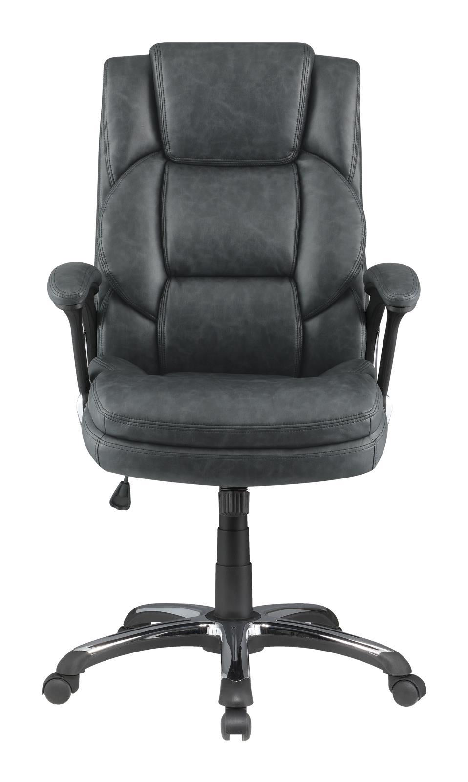 Nerris Adjustable Height Office Chair With Padded Arm Grey And Black