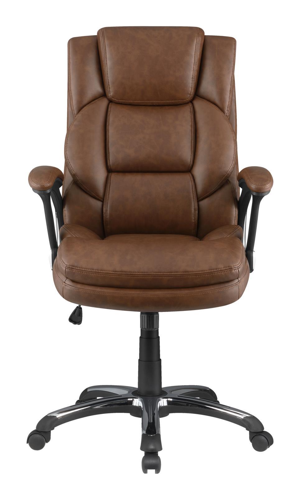 Nerris Adjustable Height Office Chair With Padded Arm Brown And Black