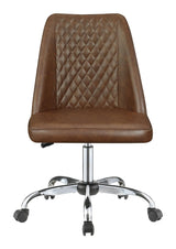 Althea Upholstered Tufted Back Office Chair Brown And Chrome