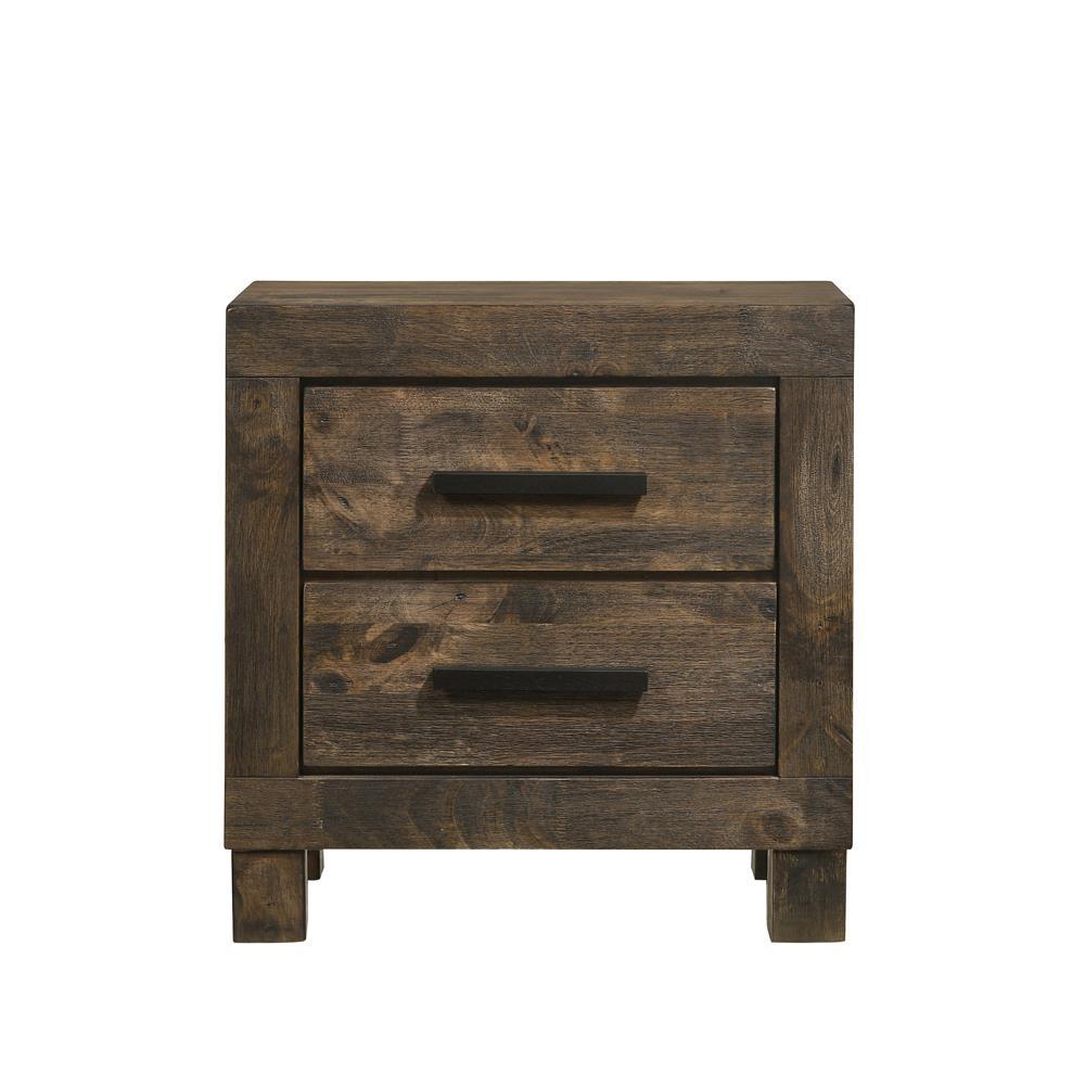 Woodmont 2-Drawer Nightstand Rustic Golden Brown