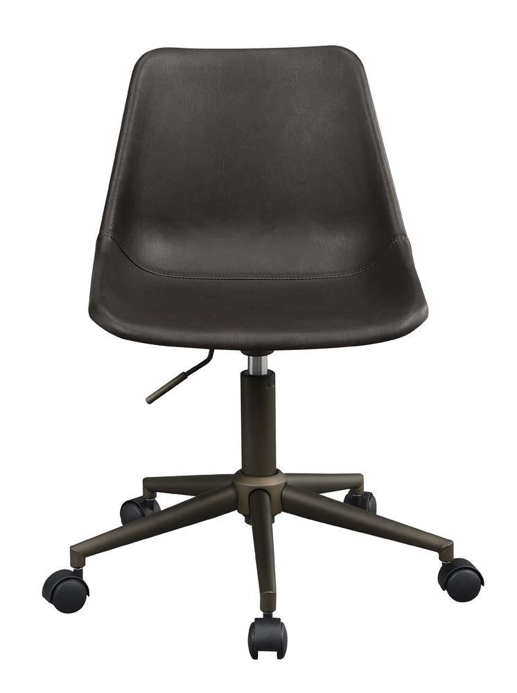 Carnell Adjustable Height Office Chair With Casters Brown And Rustic Taupe