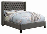 Bancroft Demi-Wing Upholstered Queen Bed Grey