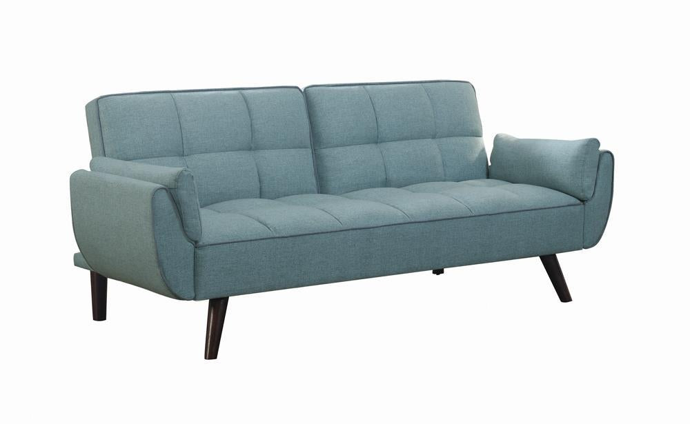 Caufield Biscuit-Tufted Sofa Bed Turquoise Blue