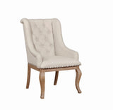 Brockway Tufted Arm Chairs Cream And Barley Brown (Set Of 2)