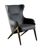 Walker Upholstered Accent Chair Slate And Bronze