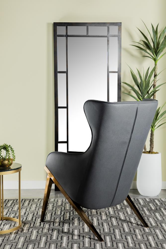 Walker Upholstered Accent Chair Slate And Bronze