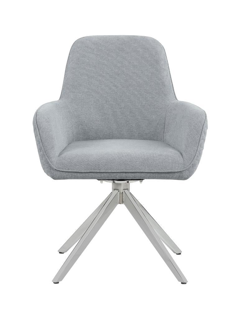 Abby Flare Arm Side Chair Light Grey And Chrome