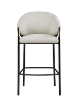 Chadwick Sloped Arm Bar Stools Beige And Glossy Black (Set Of 2)