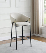 Chadwick Sloped Arm Bar Stools Beige And Glossy Black (Set Of 2)