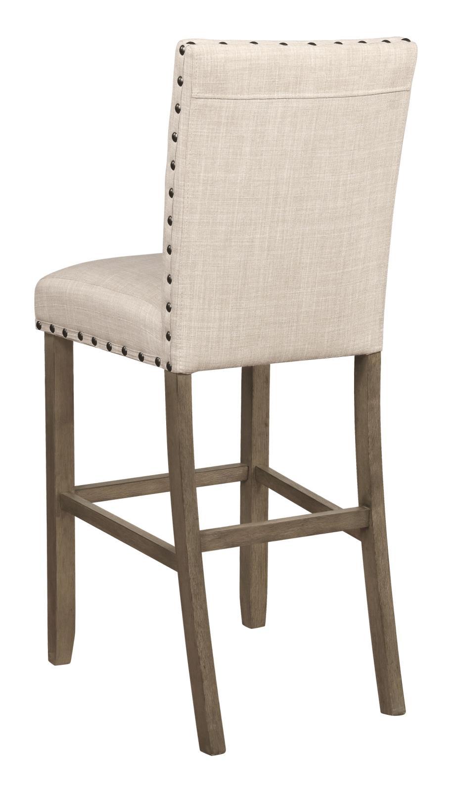 Ralland Upholstered Bar Stools With Nailhead Trim Beige (Set Of 2)