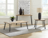 Zander Coffee Table With Hairpin Leg Natural And Matte Black