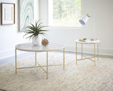 Ellison Round X-Cross Coffee Table White And Gold