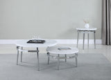 Avilla Round End Table White And Chrome