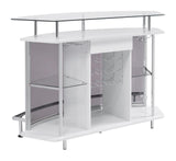 Gideon Crescent Shaped Glass Top Bar Unit With Drawer