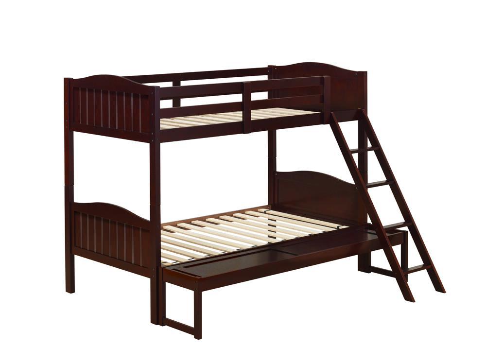 Arlo Twin Over Full Bunk Bed With Ladder Espresso