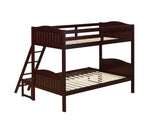 Arlo Twin Over Full Bunk Bed With Ladder Espresso