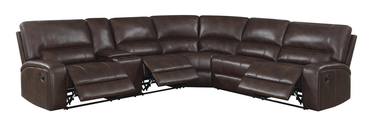 Brunson 3-Piece Upholstered Motion Sectional Brown