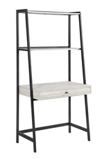 Pinckard 1-Drawer Ladder Desk Grey Stone And Black