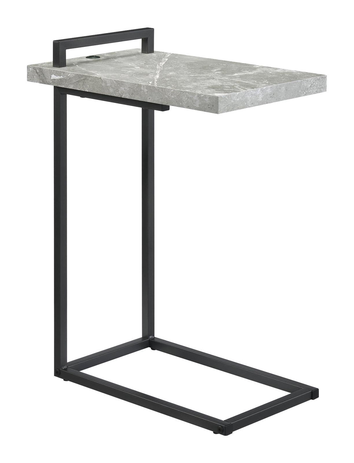 Maxwell C-Shaped Accent Table Cement And Gunmetal