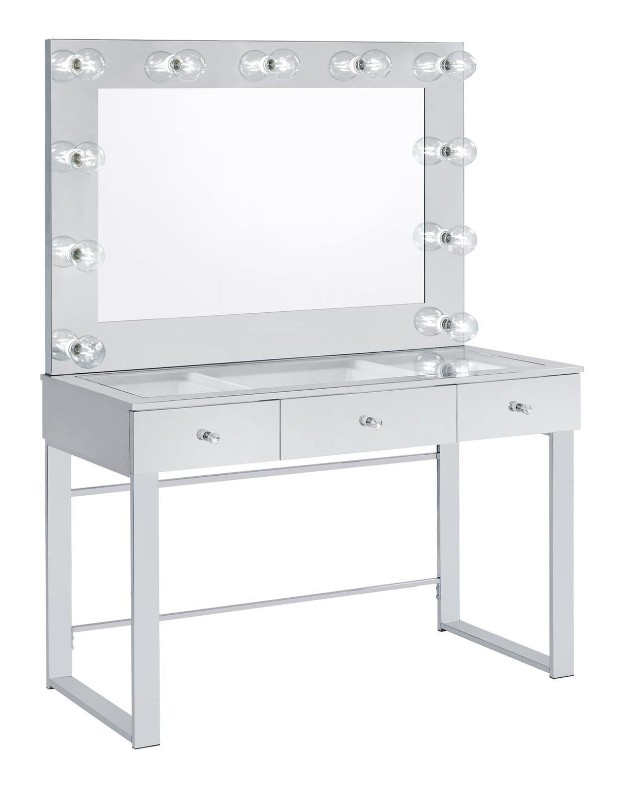 Umbridge 3-Drawer Vanity With Lighting Chrome And White