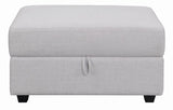 Cambria Upholstered Square Storage Ottoman Grey